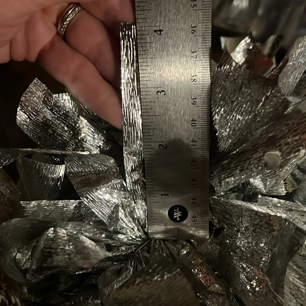 Oversized Wired Silver Tinsel Garland Strands Set of 3